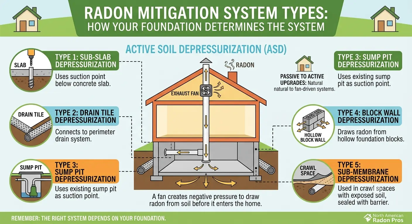 Types of Radon Mitigation Systems
