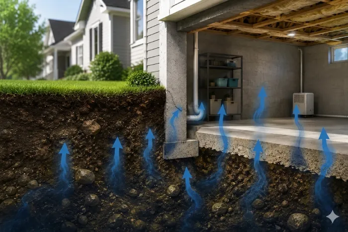 north american radon pros radon entry illustration